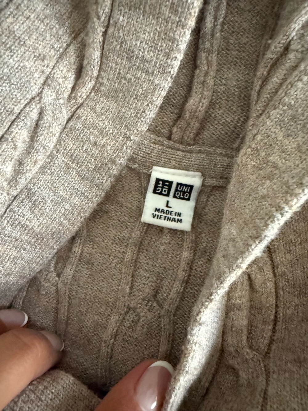 Uniqlo Cable Knit Sweater Set - Taupe - Picture 3 of 7